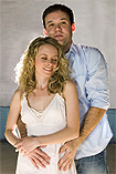 Carrie Wiita as "Laura" and RJ Debard as "Daniel"