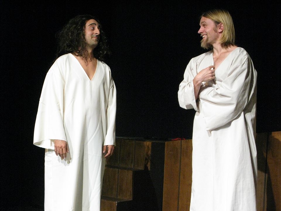 Jesus meets the Jesus of the Chick Tracts (Yonie Wela). "I'm Jesus." "No, I'M Jesus." "But you're an Arab." "EXACTLY."