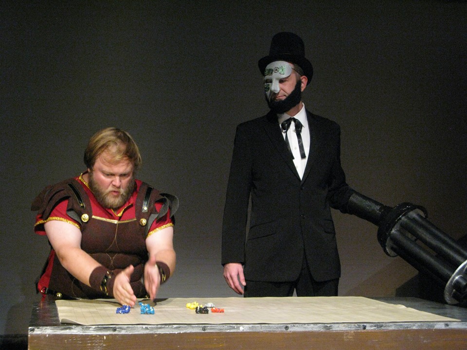 Octavian (Collin Bressie) gloats over his impending Empire while Lincoln (Rick Steadman) looks on.