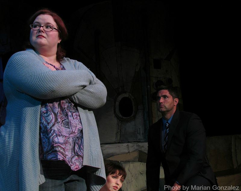 A dissaproving family. (L-R: Alyssa Preston, Dana DeRuyck, Matt Merchant)