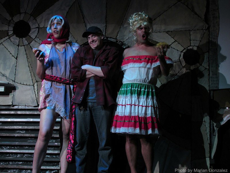 Ep. 5 of "Taco Lady" in Ep. 12 of "Sketch Molesters." (L-R: Jaime Robledo, Ed Goodman & Gregory Guy Gorden)
