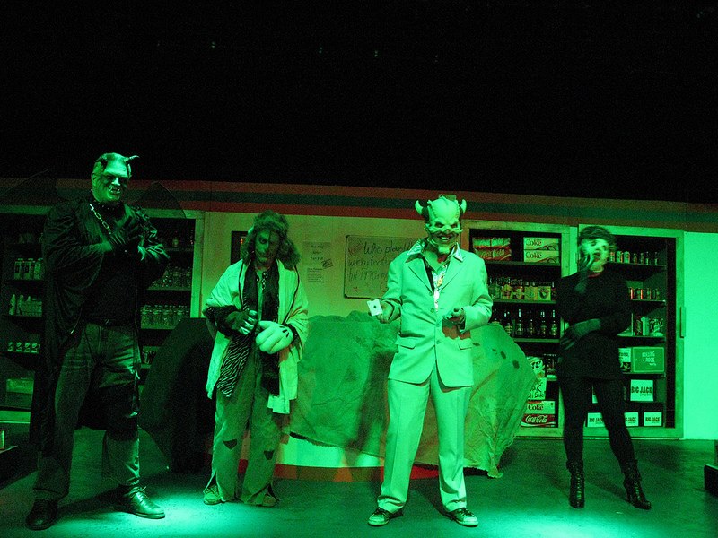 Death Demons Ornias (Abraham Benrubi), Verin (Corey Klemow) Melchom (Marz Richards) and Kobal (Natalie Rose)
