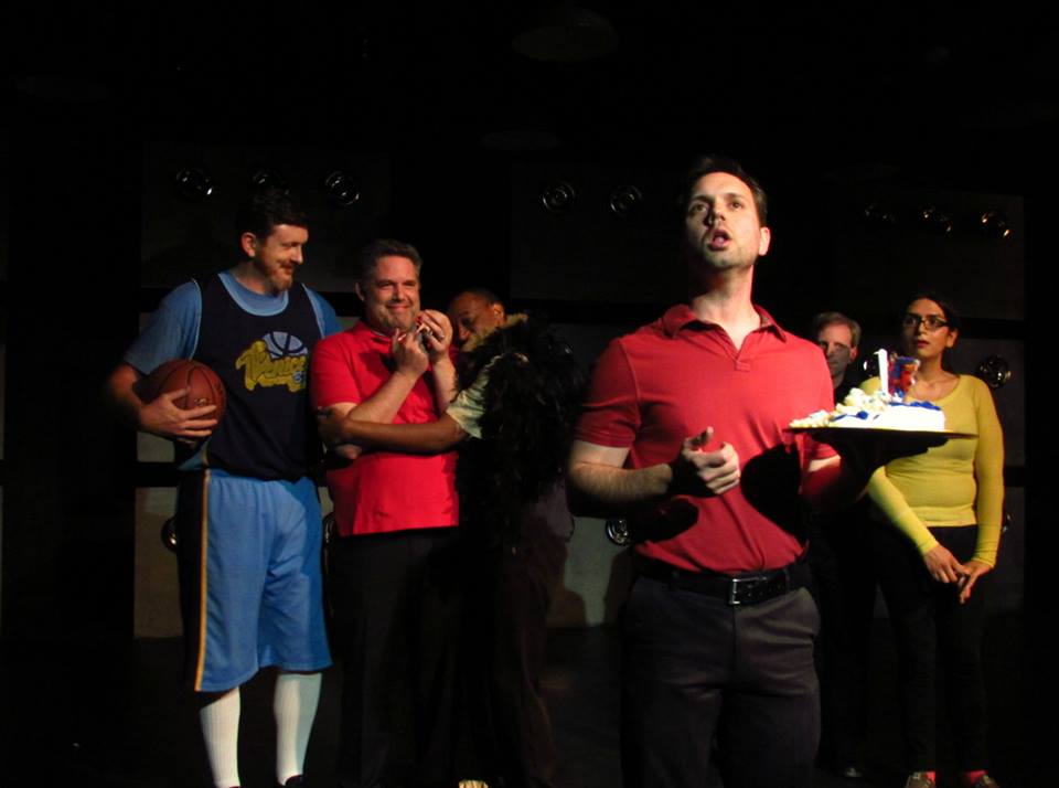 But Mr. Montabello knows the real theme: cleaning the microwave. (L-R: Fergus Intemann, Peter Fluet, Victor Isaac, Bryan Bellomo, Corey Klemow & Marian Gonzalez)