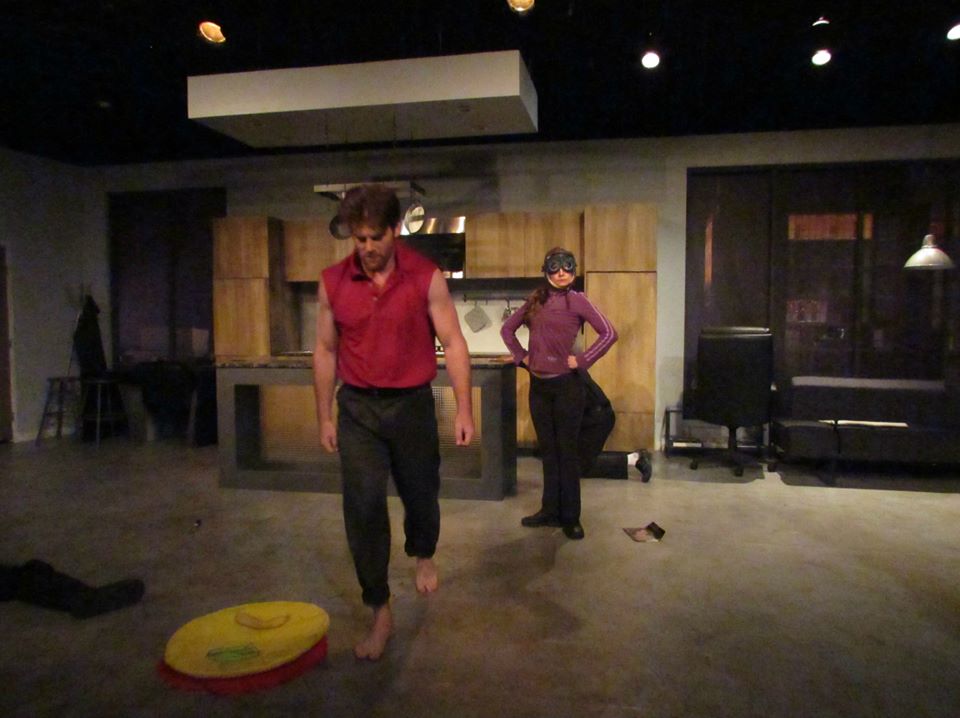 STUNT DOUBLES! The aftermath of a fight between The Winter Peter (Will McMichael) and Captain Amarian (Laura Napoli).