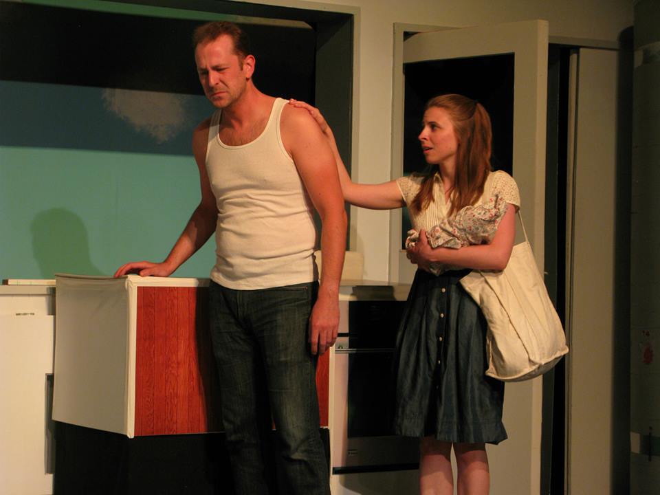 Dramatic Break! Rick (Rick Steadman) gives up baby Mr. Montabello to Annie (Julia Griswold).
