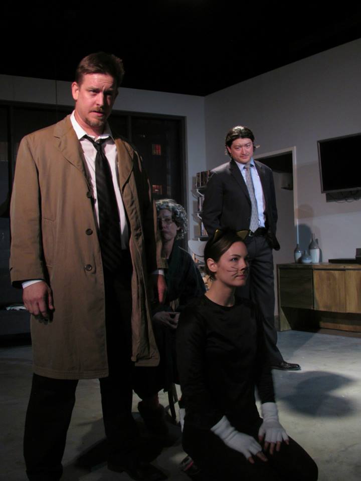 Agents Blue (Joshua Benton) and White (Scot Shamblin) pay the pair a visit.