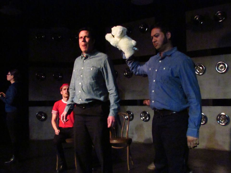 Contulting with Beary White.  (L-R: Sari Karplus, David Townsend Hanks, Jonathan Bray & Aadip Desai)